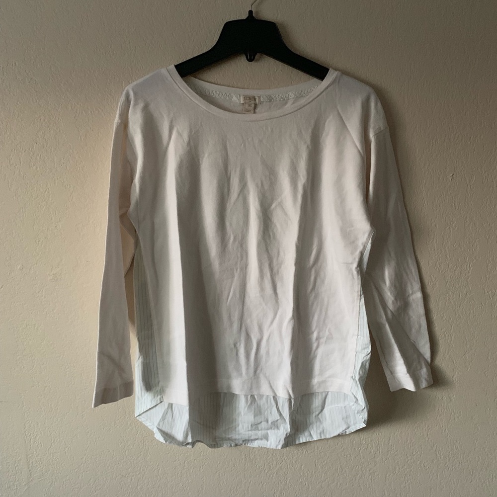 J. Crew Cotton Mixed Media Long Sleeve T-Shirt - Picture 6 of 7